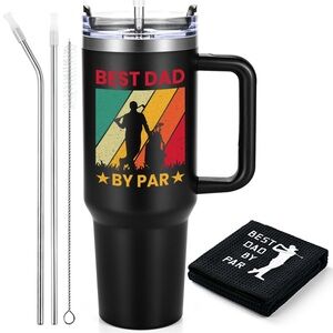 Father’s Day Best Dad By Par Golf Travel Tumbler Gifts For Dad Gift Golf Black
